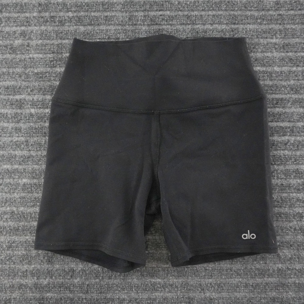 Alo Yoga Biker Shorts Womens XS Black High Waisted Athletic Workout Yoga